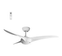 Fanelite - Ventilateur de plafond 132 cm blanc SAONA - Moteur DC 38W - LED 20W dimmable 3 couleurs - Wifi - Contrôles vocaux - 3 pales - Silencieux BLANC G