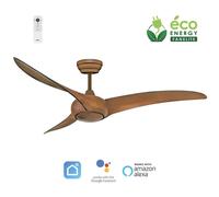 Fanelite - Ventilateur de plafond 132 cm imitation bois TOBAGO - Moteur DC 38W - Télécommande - Wifi - Très silencieux