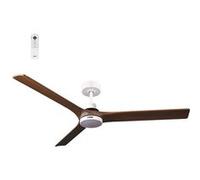 Fanelite - Ventilateur de plafond 142 cm blanc et bois ARUBA - Moteur DC 35W - LED 20W dimmable 3 couleurs - Wifi - Silencieux Blanc et bois