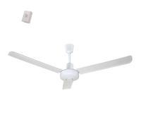 Fanelite - Ventilateur de plafond 142 cm blanc SEM56ALU - Moteur AC - Variateur mural à encastrer ou pose en saillie - 3 pales