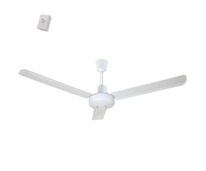 Fanelite - Ventilateur de plafond 142 cm blanc SEM56ALU - Moteur AC - Variateur mural à encastrer ou pose en saillie - 3 pales