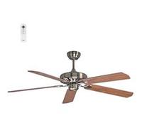 Fanelite - Ventilateur de plafond 152 cm SIROCO - Moteur DC 38W - Télécommande - Wifi - Contrôles vocaux - 5 pales - Très silencieux MARRON G