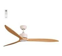 Fanelite - Ventilateur de plafond 164 cm blanc et bois GUANA - Moteur DC 35W - Télécommande - Wifi - Contrôles vocaux - 3 pales - Très silencieux BLANC ET BOIS G