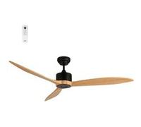 Fanelite - Ventilateur de plafond 164 cm noir et bois LIFOU - Moteur DC 35W - Télécommande - Wifi - Contrôles vocaux - 3 pales - Très silencieux NOIR ET BOIS G
