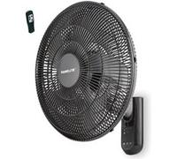 Fanelite - Ventilateur mural 15833-R PG - Diamètre 45 cm - 3 vitesses - télécommande - Minuterie - Grilles et hélice plastiques - Oscillant ou fixe Noir G
