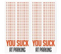 fanelod Autocollants « You Suck at Parking » - Cartes de visite « Bad Parking » - Cartes de violation de stationnement amusantes, cartes de blague, accessoires de voiture à double impression pour