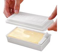 fanelod Beurrier avec couvercle - Beurrier en bambou amovible - Beurrier en plastique pour le rangement du réfrigérateur