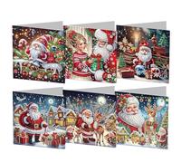 fanelod Crystal Art Cartes postales | Cartes de vœux de Noël aux couleurs vives - Cartes de remerciement, kits de peinture à cristal pour adultes, étudiants, enfants