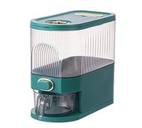 fanelod Distributeur automatique de riz, distributeur de riz avec tasse de rinçage, baril de stockage de riz hermétique avec point de temps, grand récipient à grains scellé, seau distributeur de