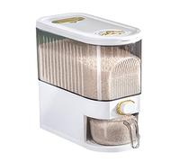 fanelod Distributeur automatique de riz, distributeur de riz avec tasse de rinçage, baril de stockage de riz hermétique avec point de temps, grand récipient à grains scellé, seau distributeur de