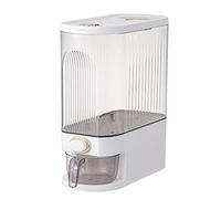 fanelod Distributeur automatique de riz, distributeur de riz avec tasse de rinçage, baril de stockage de riz hermétique avec point de temps, grand récipient à grains scellé, seau distributeur de