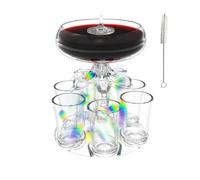fanelod Distributeur de 6 verres à liqueur, distributeur de boissons en acrylique, distributeur de boissons, liqueurs, whisky, verre à vin, distributeur de boissons, pour maison, bar, festival