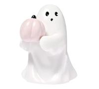 fanelod Figurine décorative d'Halloween mignonne avec chauve-souris rose, fantôme citrouille rose, fantômes en résine, figurines de fantômes d'Halloween, statue de fantôme, sculpture de fantôme
