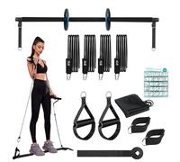 fanelod Kit de barre de pilates portable - Barre d'entraînement Pilates - Équipement multifonctionnel pour Pilates à domicile avec rouleau pour entraînement complet du corps