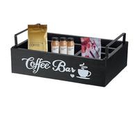 fanelod Organiseur de station de café pour comptoir - Boîte de rangement pour café - Panier de rangement en bois pour dosettes de café, thé et condiments pour la maison