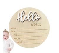 fanelod Panneau « Hello Baby » pour hôpital, panneau d'annonce de bienvenue pour la naissance de bébé | Accessoires photo, panneau en bois pour fête prénatale, hôpital, crèche