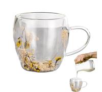 fanelod Tasses à café en verre à double paroi en verre transparent avec poignée | Tasse créative en verre isotherme résistant à la chaleur pour adultes, tous âges, amis