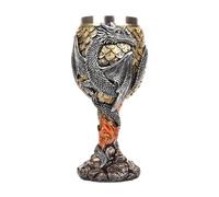 fanelod Verre à vin médiéval en forme de dragon de 8,9 cm, 9,4 cm, 18,5 cm, gobelet à vin médiéval en acier inoxydable, gobelet créatif pour rassemblement, décoration quotidienne
