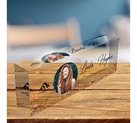 Fanery Sue Plaque Nominative Bureau Personnalisable, Plaque de Bureau en Acrylique avec photo&logo/nom&titre, Décoration de Bureau pour Hommes Femmes, 20.3 * 6.4 * 3.0cm (Image&Texte&Logo-Style 9）