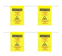 Fanfanwin Lot de 4 panneaux de sécurité « Restroom Closed for Cleaning » en anglais et en espagnol jaune avec perche télescopique de 70 à 130 cm pour bureau, toilettes, hôtel, restaurant, école