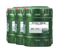 FANFARO S-4T + SAE 20W-50 Huile de Moto Api Sn, Jaso Ma, Jaso MA2, 3x20 Litre