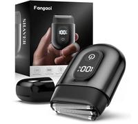 Fangaci Rasoirs électriques pour homme : mini rasoir électrique avec grand écran LED et 3 lames flottantes - IPX7 étanche Wet Dry Face Razor, USB Type C