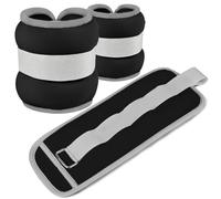FANGCCC 1 paire de manchettes lestées pour poignets, chevilles, poids pour fitness, course, gymnastique, yoga, danse (noir, 1 kg au total)