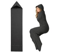FANGCCC Sleep Pod 360° Cocon de Sommeil, Capuche et Ouverture aux Pieds | Couverture portable extensible, sac de couchage à compression pour lit, canapé, voyage et camping, lavable en machine