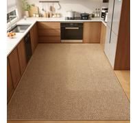 FANGCCC Tapis résistant aux intempéries pour salon, balcon, cuisine, terrasse - Tissage plat chiné uni naturel (marron - 120 x 180 cm)