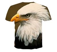 FANGDADAN 3D Printed Tshirt,Nouveauté Unisexe T-Shirt Ras du Cou Personnalité De L'Aigle Animal Graphique Été Décontracté Mode Chemise Créative pour Hommes Et Femmes Grande Taille T-Shirt, Pygargu