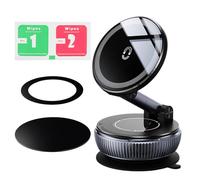 Fangehong Support Telephone Voiture Magsafe, Porte Telephone Voiture Aimanté- [20xN52 Aimants]- 3 Axes Pliables, Universelle Porte Telephone Aimanté 360°Rotation