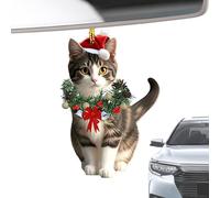 Fangfhai Ornements de chat pour sapin de Noël, pendentif en acrylique 2D | Ornements mignons en forme de chaton | Pour l'hiver, les vacances, les fêtes saisonnières, la cheminée sur le lieu de travail