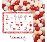 Fangleland Décorations de fête de cowgirl occidentale, kit de guirlande de ballons, décoration de fond rouge sauvage pour femme sauvage, rodéo, enterrement de vie de jeune fille, fête de mariage pour