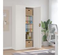 Fangmaliuyun Armoire de classement blanche 90 x 40 x 180 cm en acier, verrouillable, 4 étagères, 30 kg/sol, pour bureau, jardin, atelier