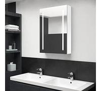 Fangmaliuyun Armoire de salle de bain à LED blanc brillant - 50 x 13 x 70 cm - MDF avec sols tampons en mélamine Softclose - Ensemble de meubles de salle de bain modernes pour salle de bain et couloir