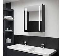 Fangmaliuyun Armoire de salle de bain avec miroir à LED - Anthracite - 50 x 13 x 70 cm - Avec 3 étagères - Design moderne et éclairage très efficace - Corps en MDF robuste - Pour salle de bain et WC