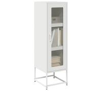 Fangmaliuyun Armoire haute, blanche, 36 x 39 x 123 cm, en acier laminé à froid, moderne, avec poignées, pieds en métal, convient pour couloir et salon