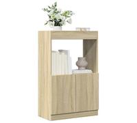 Fangmaliuyun Armoire haute, en chêne Sonoma, 63 x 33 x 100 cm, étagère, étroite, debout, avec portes, design moderne, pour bureau, salon, chambre à coucher