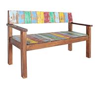 Fangmaliuyun Banc de 115 cm en bois recyclé vintage, en bois massif multicolore, robuste et peu encombrant, convient également comme meuble de couloir, banc de salle à manger ou banc de chambre à