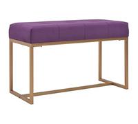 Fangmaliuyun Banc de couloir en velours violet 80 x 36 x 45 cm avec cadre en fer doré, design moderne et robuste, petit banc peu encombrant pour salon, chambre à coucher, salle à manger