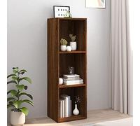 Fangmaliuyun Bibliothèque 36 x 30 x 114 cm chêne marron, étagère sur pied, 3 compartiments, meuble TV pour le salon, les petites pièces