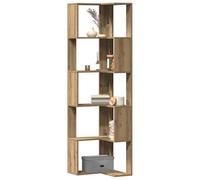 Fangmaliuyun Bibliothèque d'angle à 5 étages en chêne artisanal 50 x 50 x 179 cm Étagère haute avec design robuste pour petits espaces, salon, chambre à coucher, bureau, cuisine