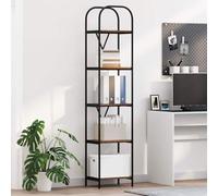 Fangmaliuyun Bibliothèque en bois recyclé 40 x 30 x 183 cm de haut avec 5 étagères en bois et pieds en acier, design moderne, robuste et espace de rangement, pour salon, bureau, chambre à coucher