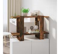 Fangmaliuyun Bibliothèque en chêne fumé 80 x 30 x 51 cm en bois massif, design moderne, séparateur de pièce stable pour salon, couloir et chambre à coucher