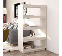 Fangmaliuyun Bibliothèque en pin massif - 80 x 35 x 135 cm - Blanc - Étagère haute étroite comme séparateur de pièce pour salon, couloir, bureau - Solution d'économie d'espace