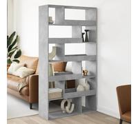 Fangmaliuyun Bibliothèque gris béton - 100 x 33 x 187,5 cm - Étagère sur pied avec 12 compartiments en bois robuste - Design moderne pour salon, bureau, couloir