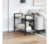 Fangmaliuyun Bibliothèque grise Sonoma 100 x 33,5 x 64 cm en bois et cadre en acier - Design loft moderne - 2 compartiments avec pieds réglables - Pour la maison, le bureau, le salon, la chambre à