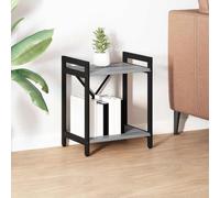 Fangmaliuyun Bibliothèque grise Sonoma 40 x 30 x 48,5 cm en bois avec cadre en acier, étagère ouverte avec entretoises croisées, capacité de charge de 20 kg, pieds réglables, design moderne pour salon