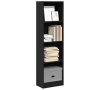 Fangmaliuyun Bibliothèque noire - 40 x 24 x 143 cm - En bois - Design moderne avec 5 compartiments ouverts - Robuste et durable - Pour salon, chambre, bureau, couloir