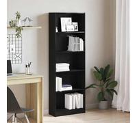 Fangmaliuyun Bibliothèque noire aspect chêne 60 x 24 x 176 cm avec 4 étagères en bois - Étagère moderne - Capacité de rangement maximale jusqu'à 140 kg - Pour salon, bureau et bureau
